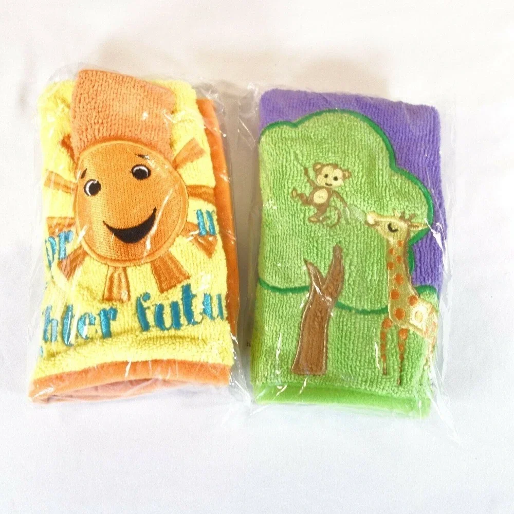 New Norwex Baby Bib Yellow Sunshine & Purple Tree +Washcloth Set of 2 Microfiber